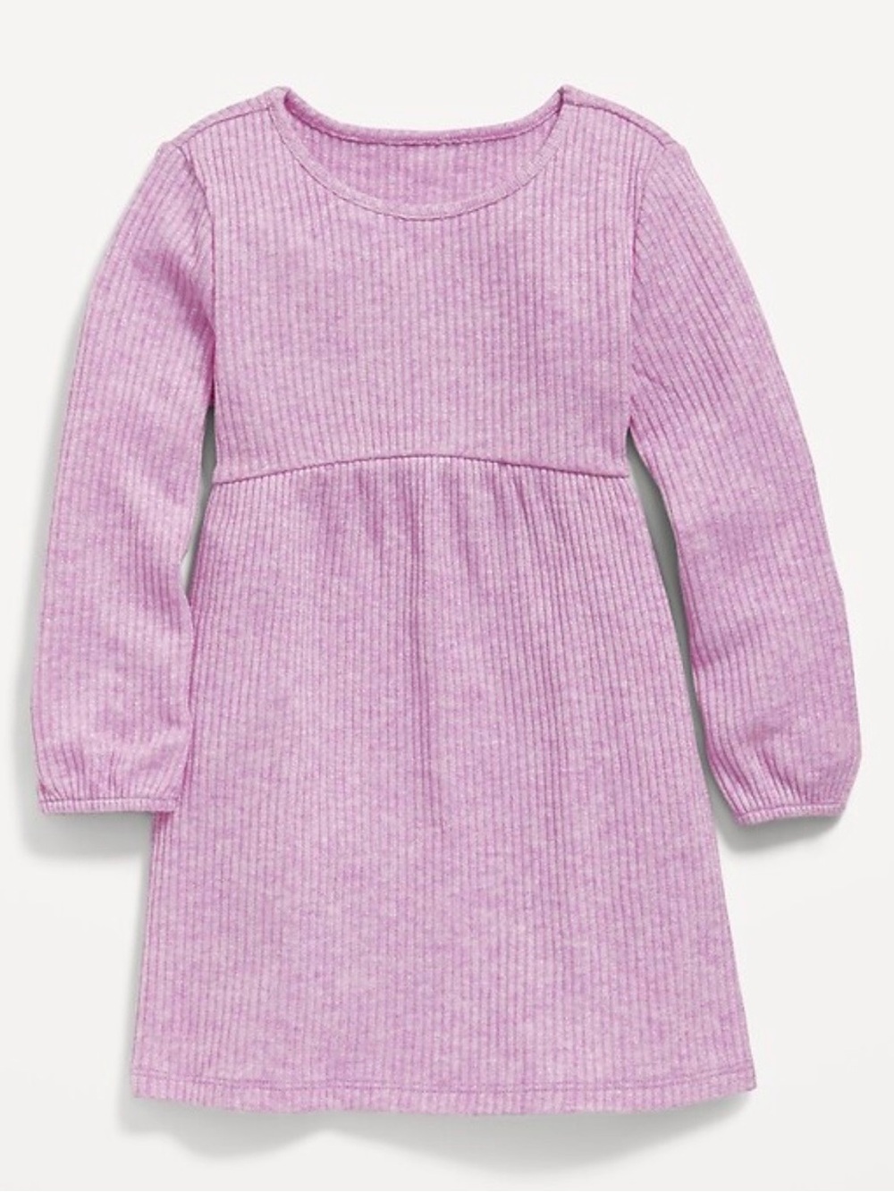Girls' Ribbed Long Sleeve Dress